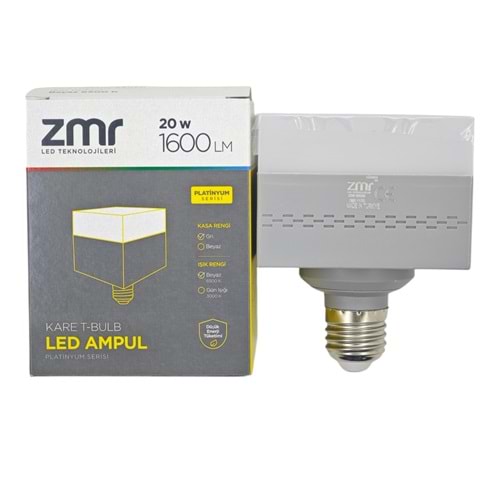 ZMR-117/G ZMR E27-20W Kare T-Bulb Led Ampul
