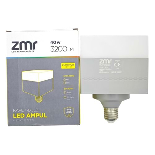 ZMR-119/G ZMR E27-40W Kare T-Bulb Led Ampul