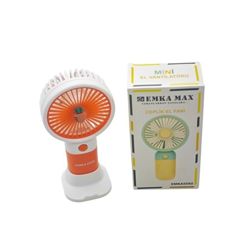 E-5592 Emka Max 3 Kademe Şarjlı Mini Fan - El Vantilatörü