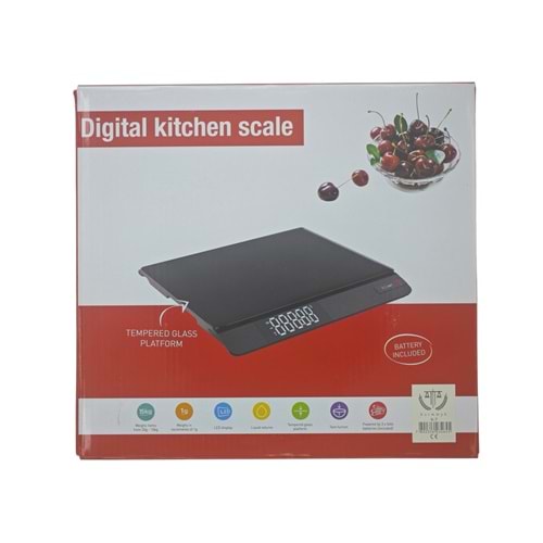 K-7 8081 Karmmyö Dijital Mutfak Tartısı 1g-15kg - Cam
