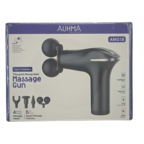 AMG18 Auhma 6 Kademe 4 Başlıklı USC-C Şarjlı Masaj Aleti