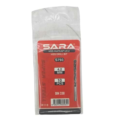 S793 Sara HSS Matkap Ucu 4.2mm 10lu