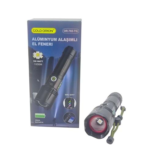 OR-702-TG Gold Orion Alüminyum Alaşımlı Şarlı El Feneri