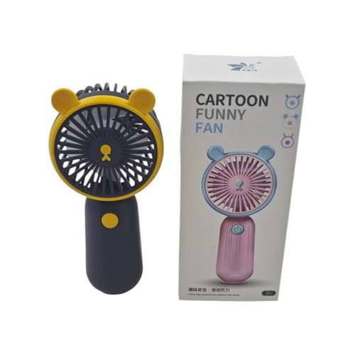 DP784 Cartoon Funny Şarjlı Mini Fan - El Vantilatörü
