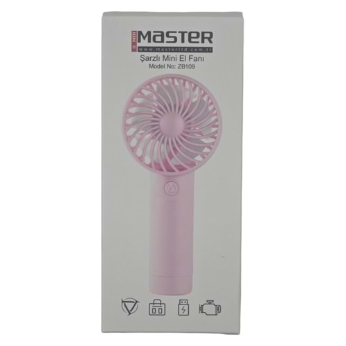 ZB109 Master Şarjlı Mini Fan - El Vantilatörü
