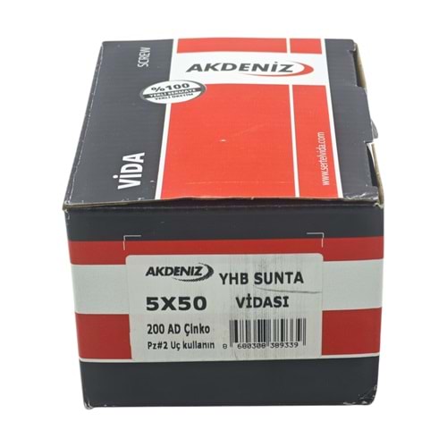 5050 Akdeniz 5*50mm YBH Sunta Vidası 200lü