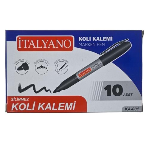 KZ-001 İtalyano Yuvarlak Uçlu Koli Kalemi - Siyah