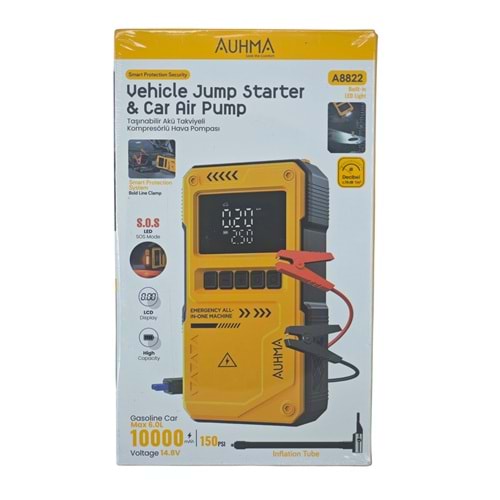 A8822 Auhma 10000A Akü Takviyeli - 150PSI Lastik Hava Kompresörü