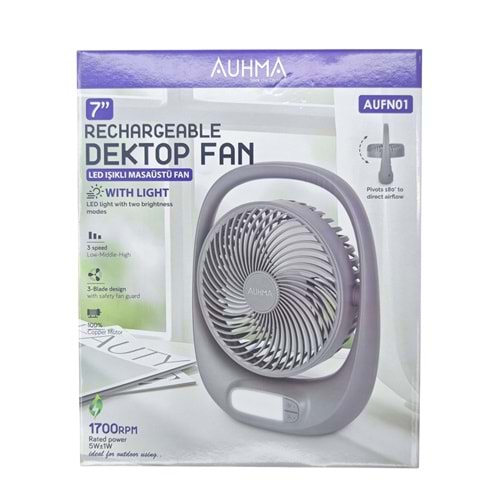 AUFN01 Auhma Led Işıklı Masaüstü Mini Fan