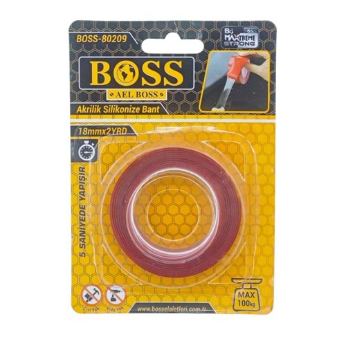 80209 Boss Akrilik Silikonize Bant 18mm*2yrd