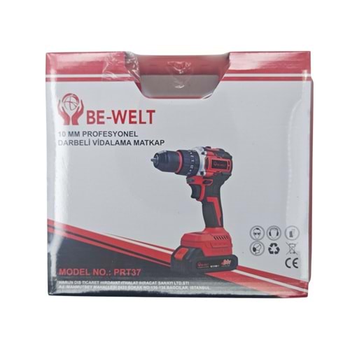PRT37 Be-Welt 10mm Darbeli Vidalama Matkap - Kırmızı