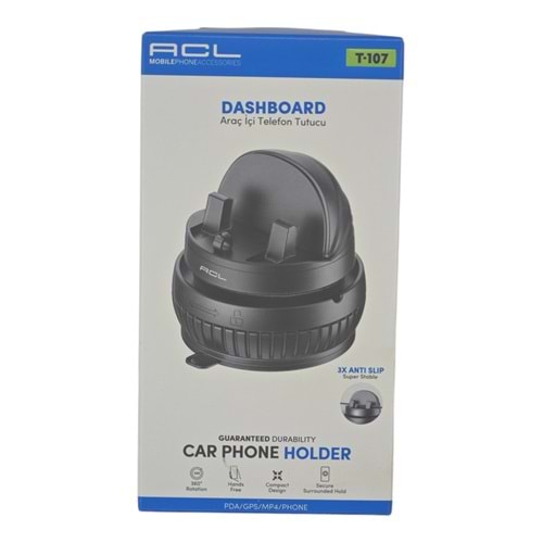 T-107 ACL Araç İçi Telefon Tutucu 360°