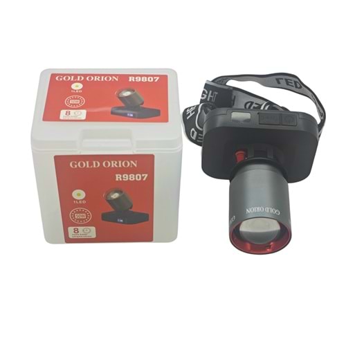 R9807 Gold Orion Zomlu 50W Led Şarjlı Kafa Lambası