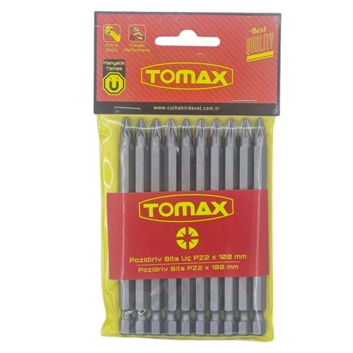 T-0231 Tomax Yıldız Bits Uç PZ 2 100mm - Köşeli