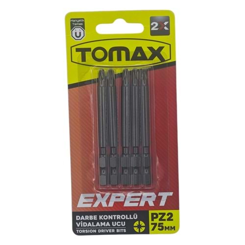 T-0393 Tomax Yıldız Bits Uç PZ 2X 75mm - Yuvarlak