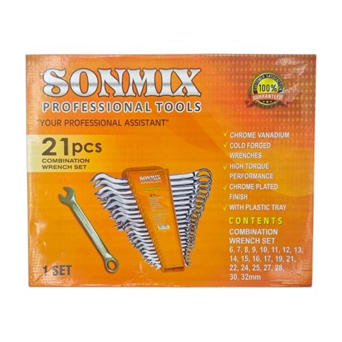 2100 Sonmix 21li Kombine Anahtar Seti
