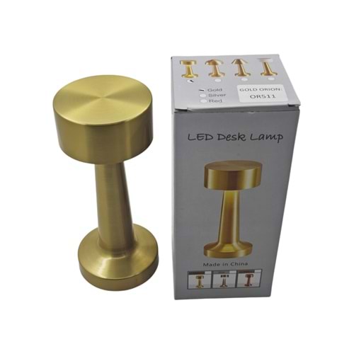 OR511 Gold Orion USB Type-C Şarjlı 1W Led Dokunmatik Abajur