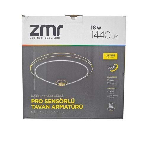 ZMR-502/P ZMR 18W Sensörlü Tavan Armatürü