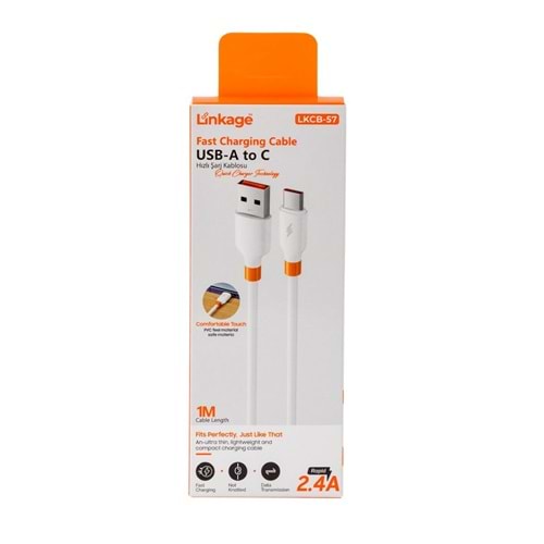 LKCB-57 Linkage 2.4A USB-A to Type-C Şarj Data Kablosu