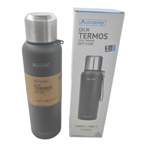 OUT-5100 Orcamp Bardak Kapaklı Çelik Termos 1500ml