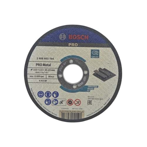 2 608 603 164 Bosch Pro Metal Kesici 2.5*115mm