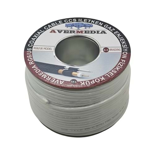 A64-SK1 Avermedia RG6/U6 Koaksiyel Antel Kablosu 100m