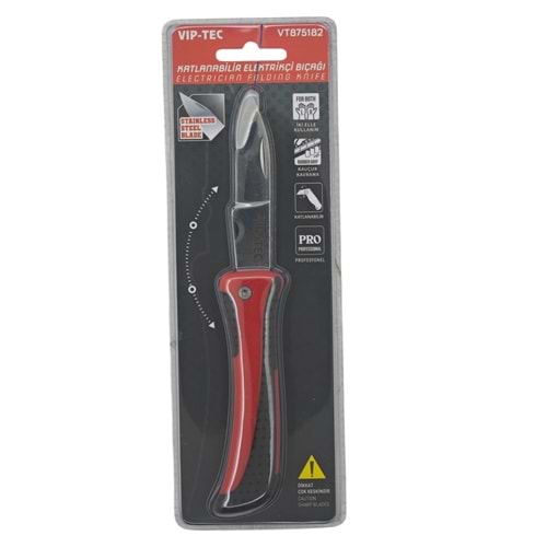 VT875182 Vip-Tec Katlanabilir Elektrikçi Bıçağı