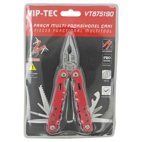 VT875190 Vip-Tec 9 Fonksiyonlu Çakı