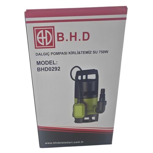 BHD0292 B.H.D Kirli & Temiz Su Dalgıç Pompası 750W