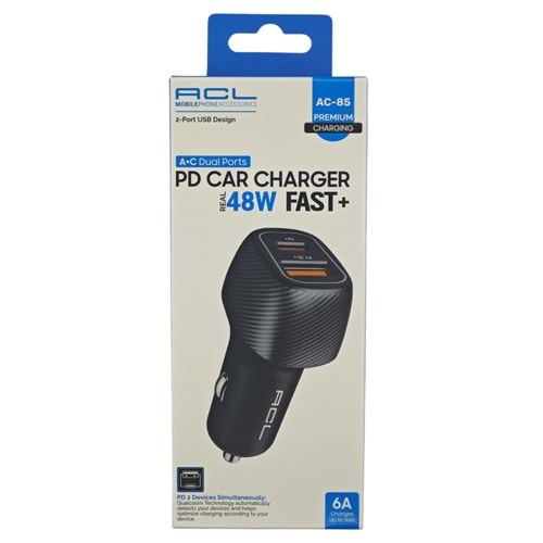 AC-85 ACL 6A PD48W Hızlı Oto Şarj Aleti