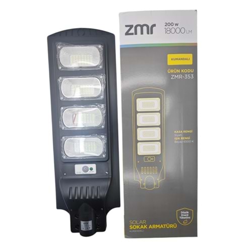 ZMR-353 ZMR 200W Led Solar Şarjlı Sokak Armatürü - Kumandalı