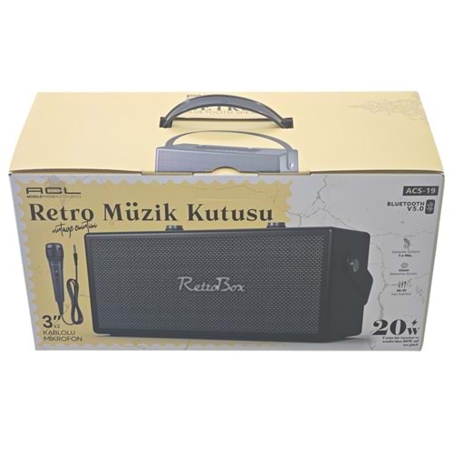 ACS-19 ACL Mikrofonlu Bluetootlu Şarjlı Müzik Kutusu 20W