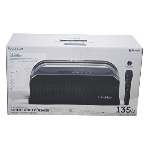 FXS1 Fulltech Mikrofonlu Bluetootlu Şarjlı Müzik Kutusu 135W