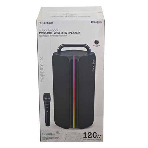 FXS2 Fulltech Mikrofonlu Bluetootlu Şarjlı Müzik Kutusu 120W