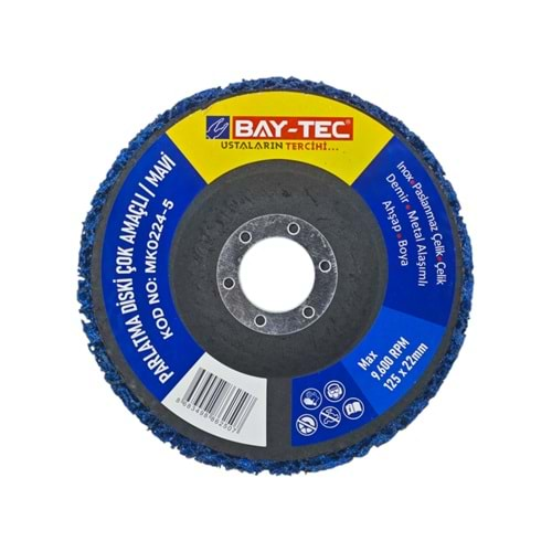 MK0224-5 Bay-Tec Çok Amaçlı Parlatıcı Disk 125mm - Mavi