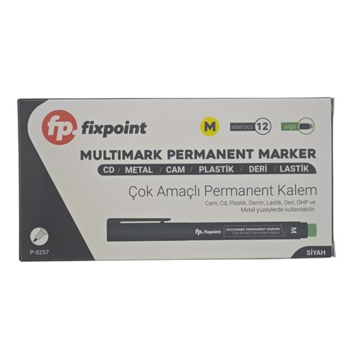 P-0257 Fixpoint Çok Amaçlı Permament Kalem - Siyah