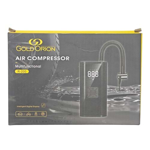 R-200 Gold Orion USB-C ve DC12V Şarjlı 120W Hava Kompresörü