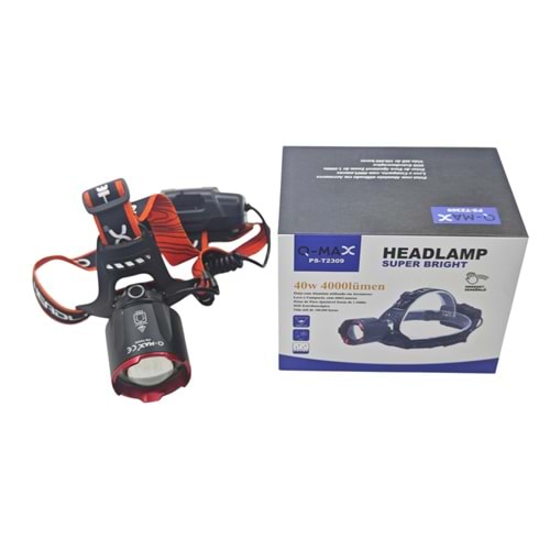 PS-T2309 Q-Max 40W Led Şarjlı Kafa Lambası 4000 Lümen