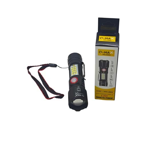 PS-2306C Q-Max 10W Led Şarjlı El Feneri 1000 Lümen