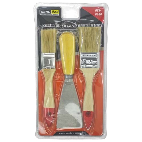 OZS-8148 Real Özs 1-1,5 Kestirme Fırça ve Spatula Seti