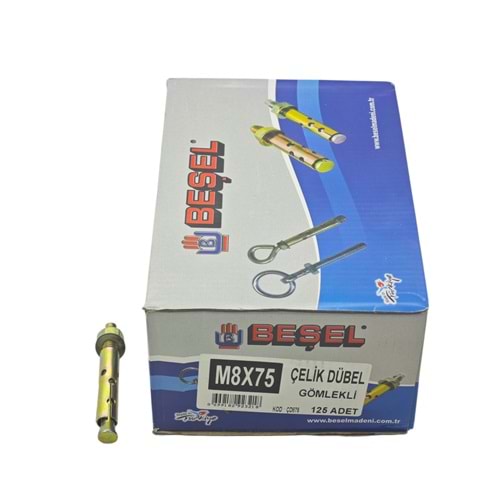 ÇD875 Beşel Gömlekli Çelik Dübel M8 75mm
