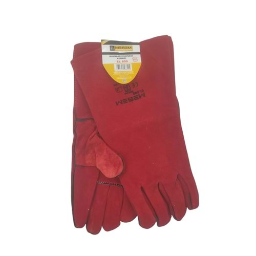 EL 600 Meşem Kaynakçı Eldiveni - Kırmızı