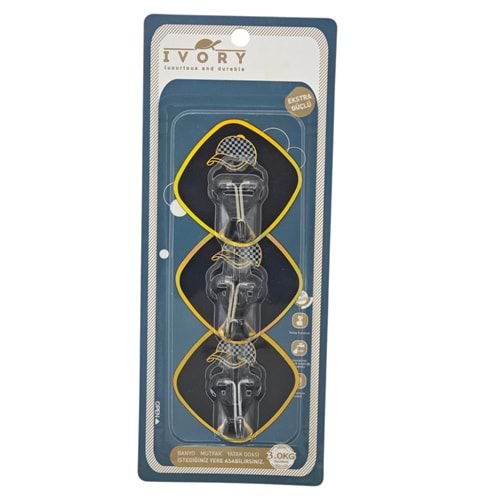 IVO-ASK162 İvory Yapışkanlı Askı 3lü - Metal