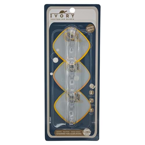 IVO-ASK164 İvory Yapışkanlı Askı 3lü - Şeffaf