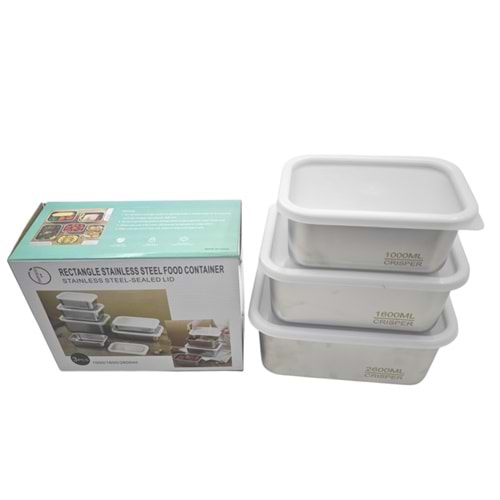 ENF-1295 Enfa 3lü Metal Saklama Kabı