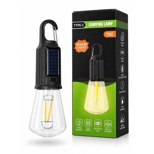T02 Winnboss Type-C+Solar Şarjlı Led Lamba