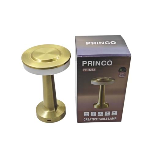 PR-8282 Princo USB Type-C Şarjlı 1W Led Dokunmatik Abajur