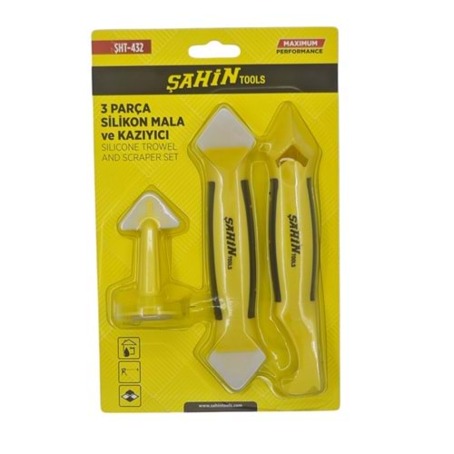 ŞHT-432 Şahin Tools 3prç Silikon Mala ve Kazıyıcı