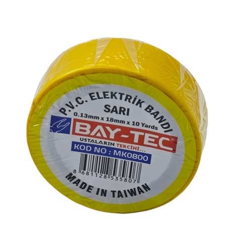 MK0800 BAY-TEC PVC ELEKTRİK BANTI (Sarı)