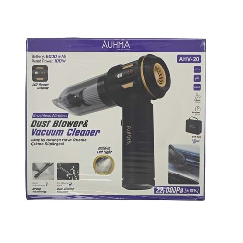 AHV-20 Auhma Şarjlı Hava Üfleme ve Çekme Süpürgesi